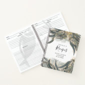 水色ユーカリ葉ブライダルシャワーレシピ ノートブック (内部)