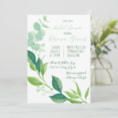 水色ユーカリ葉ブライダルシャワー 招待状 (スタンド正面)