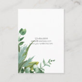 水色ユーカリ葉製イヤリングディスプレイカード 名刺 (裏面)