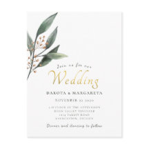 水色ユーカリ葉金ゴールド結婚書