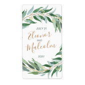 水色ユーカリ葉 ラベル (正面)