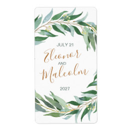 水色ユーカリ葉 ラベル