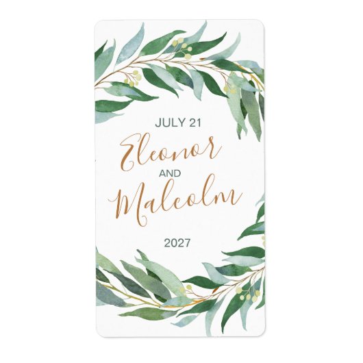 水色ユーカリ葉 ラベル (正面)