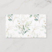 水色ユーカリ赤ちゃんシャワーおむつラッフル エンクロージャーカード (裏面)