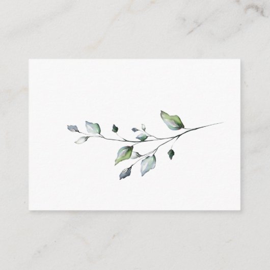 水色ユーカリ赤ちゃんシャワーおむつラッフル エンクロージャーカード (裏面)