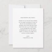 水色ユーカリ赤ちゃんシャワーサンキューカード サンキューカード (裏面)