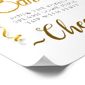 水色ユーカリ赤ちゃんシャワーミモサバー標識 ポスター (角)