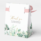 水色ユーカリ金ゴールドサンキューベイビーシャワー フェイバーボックス (裏面サイド)