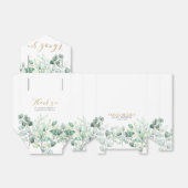 水色ユーカリ金ゴールドサンキューベイビーシャワー フェイバーボックス (折り畳みなし)