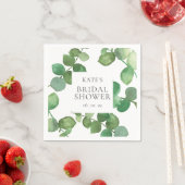 水色ユーカリ離れブライダルシャワー スタンダードカクテルナプキン (インサイチュ)