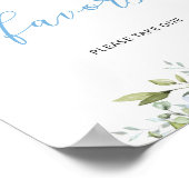 水色ユーカリ青フローラビヘイズポスター ポスター (角)