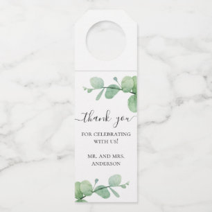 水色ユーカリ。エレガントな感謝してい結婚 ボトルネックタグ