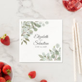 水色ユーカリ&グリーンリーエレガントな結婚式 スタンダードカクテルナプキン (インサイチュ)