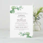 水色ユーカリ。グリーンリー婚約パーティ 招待状 (スタンド正面)
