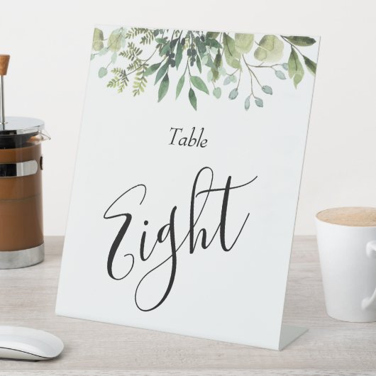 水色ユーカリ&グリーンリー植物学結婚院 台座サイン (インサイチュ)