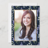 水色ユーカリ・ラベンダー看護卒業 招待状 (裏面)