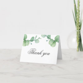 水色ユーカリ。緑の葉の誕生日 サンキューカード