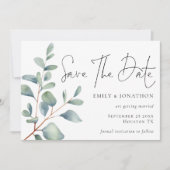 水色ユーカリQRコードスクリプト日付を保存 セーブザデート (正面)