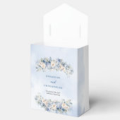 水色ライトブルーと白いバラの緑結婚の フェイバーボックス (オープン)