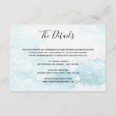 水色ライトブルー結婚の詳細挿入カード エンクロージャーカード (正面)