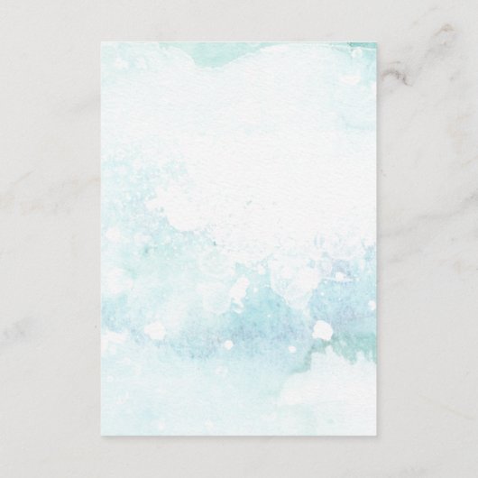 水色ライトブルー結婚の詳細挿入カード エンクロージャーカード (裏面)