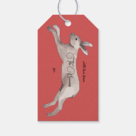 水色ラビットクリスマスギフトラベル ギフトタグ