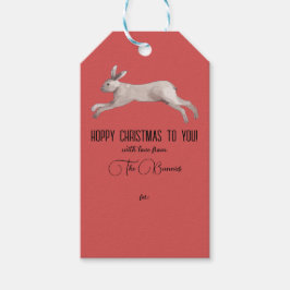 水色ラビットクリスマスギフトラベル ギフトタグ