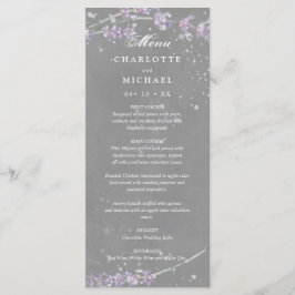 水色ラベンダーの花グレー結婚のメニュー メニュー