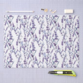 水色ラベンダーの花（白） 薄葉紙 (クラフト)
