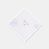 水色ラベンダースプラッシュ結婚ネーム スタンダードカクテルナプキン (角)