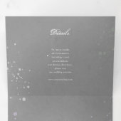 水色ラベンダーフラワーグレー結婚すべて 三つ折り招待状 (内部最初)