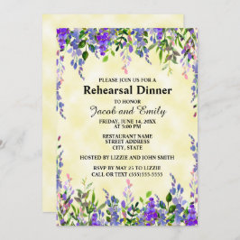 水色ラベンダーフローライエローウェディングリハーサル 招待状