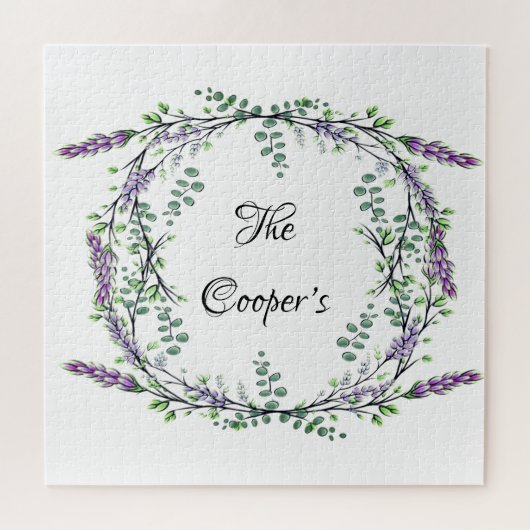 水色ラベンダーユーカリプトゥスボホボタニカル ジグソーパズル (横)