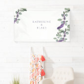 水色ラベンダーユーカリ結婚の名前 横断幕 (インサイチュ)