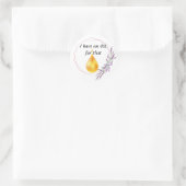 水色ラベンダーースプリグステッカー ラウンドシール (バッグ)