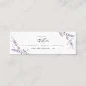 水色ラベンダー結婚のWebサイトエンクロージャカード スキニー名刺 (正面)