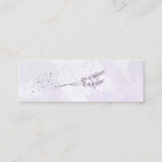 水色ラベンダー結婚のWebサイトエンクロージャカード スキニー名刺 (裏面)