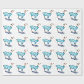 水色ラマのブルーのセーター ラッピングペーパー (フラット)