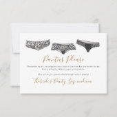 水色ランジェリーシャワーゲームブライダルシャワー 招待状 (正面)