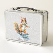 水色リスのスケートボードメタルランチボックス メタルランチボックス (裏面)