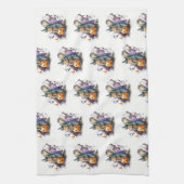 水色リスのハロウィーン キッチンタオル (縦)