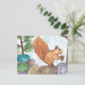水色リスのポストカード | ユニーク | 自然 ポストカード (スタンド正面)