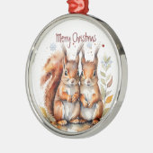 水色リス動物の野生生物自然アート メタルオーナメント (左)