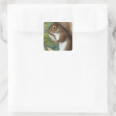 水色リス読ルの本 スクエアシール (バッグ)