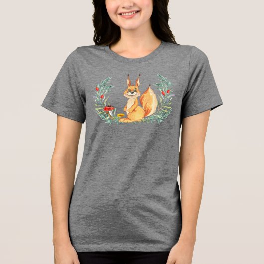 水色リス トライブレンドＴシャツ (正面)