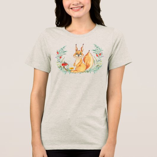 水色リス トライブレンドＴシャツ (正面)