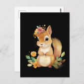 水色リス ポストカード (正面/裏面)