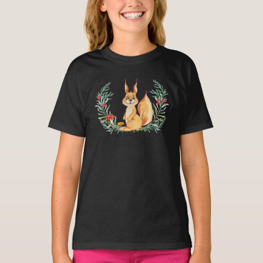 水色リス Tシャツ (正面)