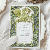 水色リュブリャナスロベニア結婚ドラゴン 招待状