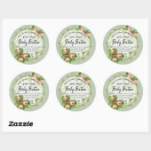 水色リンゴリース体バター体スクラブ ラウンドシール (シート)